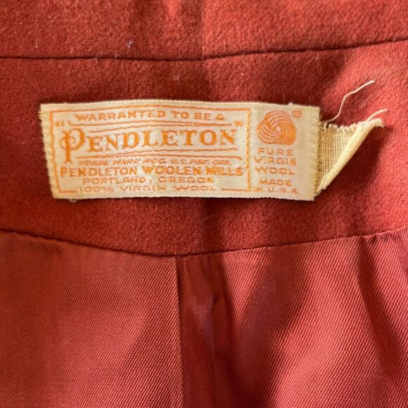 Vintage 60s/70s Pendleton Burnt Orange Wool Blazer - Picture 7 of 7